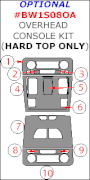 2008-Up BMW 1 Series Optional Overhead Console Trim Kit (Hard Top Only), 10 Pcs