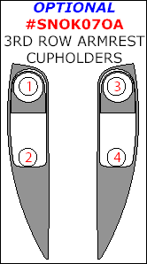 2008-Up Buick Enclave / 07-Up Saturn Outlook, Optional 3rd Row Armrest Cuphold Trim Kit, 4 Pcs