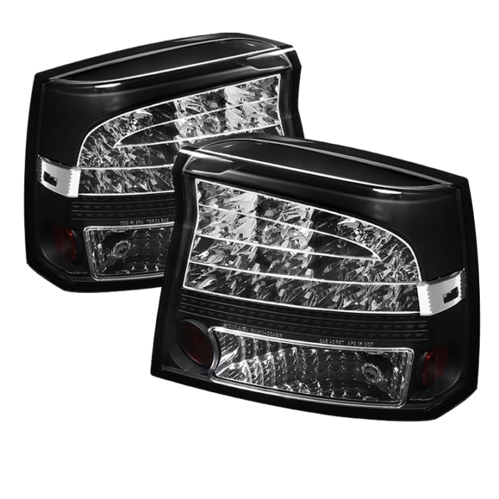 2006 2010 Dodge Charger Black LED Tail Lights