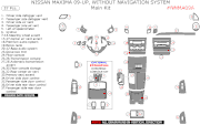 2009 2010 Nissan Maxima Main Dash Trim Kit, w/o Navigation, 37 Pcs