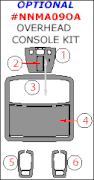 2009 2010 Nissan Maxima Optional Overhead Console Trim Kit, 6 Pcs