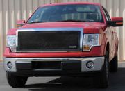 2009-2012 Ford F-150 XLT & Eco Boost Black Upper Class Mesh Grille, 1 Pc Full Opening w/ Formed Mesh Center