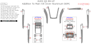 2009-UP Audi Q5 Addition To Main Trim Kit (Over Aluminum OEM), 13 Pcs