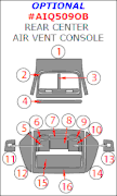 2009-UP Audi Q5 Optional Rear Center Air Vent Console Trims, 16 Pcs
