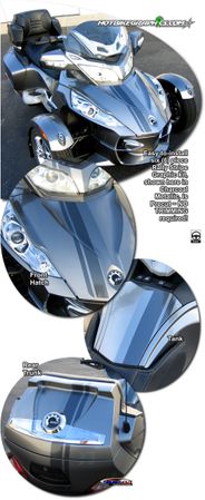 2010-2014 Bombardier Can-Am Spyder RT Rally Stripes Graphics Kit 1