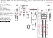 2010 2011 Chevrolet Camaro Main Dash Trim Kit w/ Floor Console w/o Gauge Cluster, w/ Auto Trans, 42 Pcs 
