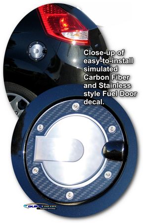 2010 2011 Ford Fiesta Simulated Carbon Fiber Fuel Door Decal 1