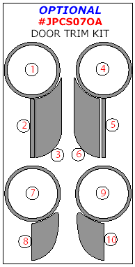 2007-2017 Jeep Compass/Patriot Optional Door Interior Trim Kit, 10 Pcs.