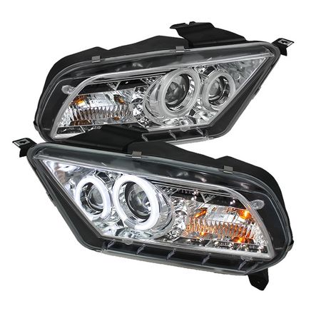 2010-2012 Ford Mustang CCFL DRL LED Chrome Projector Headlights