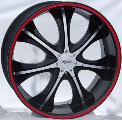 2010-2015 Chevrolet Cruze Black Scorpion 18" BZO Wheels w/ Red Outerline