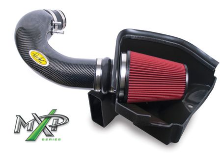 2011-2014 Mustang GT 5.0L MXP Intake System w/ Carbon Fiber Tube (Dry / Red Media) AIRAID 451-264C