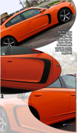2011-2014 Dodge Charger Super Bee Style Body Side Graphic Kit 2