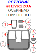 2012 Hyundai Veloster Optional Overhead Console Kit, 7 Pcs