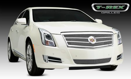 2013-2014 Cadillac XTS - Upper Class, Formed Mesh Grille, Main, 2 Bars, Overlay, 1 Pc, Polished Stainless Steel (Will not fit Platinum Edition).
