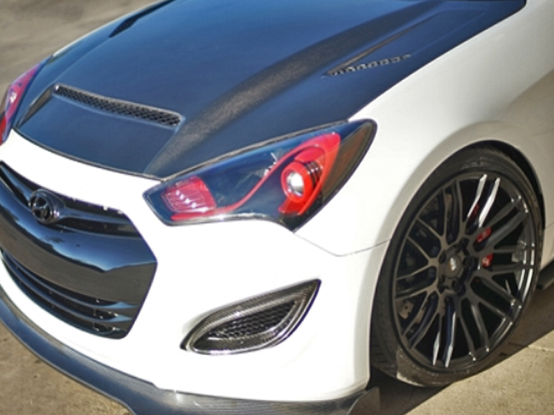 20132016 Genesis Coupe Carbon Fiber Ram Air Hood 49012010
