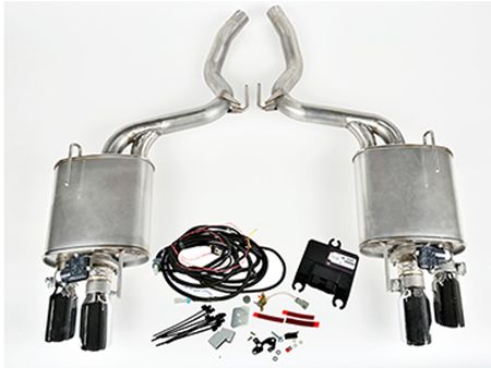 2015-2016 Mustang 5.0L V8 ROUSH Quad Tip Active Exhaust Kit (COUPE ONLY)