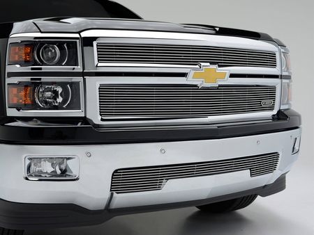 2014-2015 Silverado 1500 Billet Grille, Polished, 2 Pc, Overlay - PN #21117