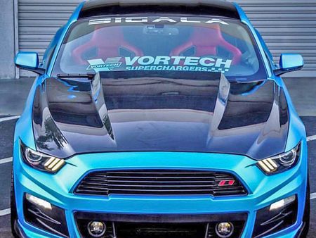 2015-2017 Mustang 3 Inch Rise Carbon Fiber Hood HCM 