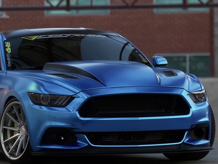 2015-2017 Mustang 3" Fiberglass Cowl Hood w/ Vent Cutouts Unpainted