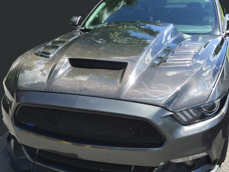 20152017 Mustang Carbon Fiber Terminator Hood 15FDMUS2DTM010C VIS Racing
