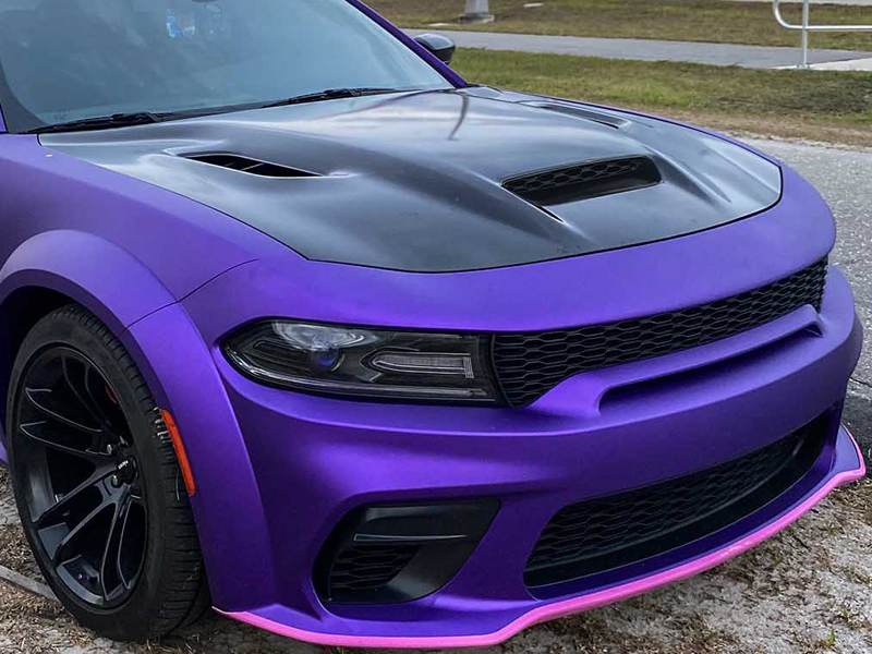 Motor Force Auto Hood Bezel Vent Set For 15-23 Dodge Charger – Redeye Style Fit For SRT Hellcat, R/T, Scat Pack – Black Clip-On Front Bezels, No Drilling Needed - View #3