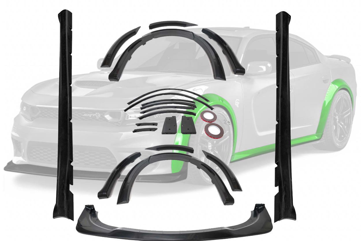 20152023 Dodge Charger Widebody Fenders Flares Sides Skirts Lip splitter