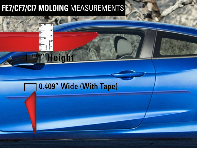 20162021 HONDA CIVIC 2 DR PAINTED BODY SIDE MOLDING