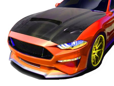 2018-2023 Ford Mustang Carbon Fiber Aftermarket CVX Hood 