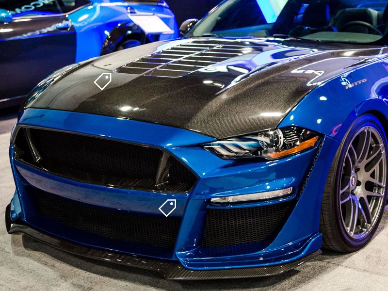 20182023 Mustang Shelby GT500 Double Sided Carbon Fiber Hood