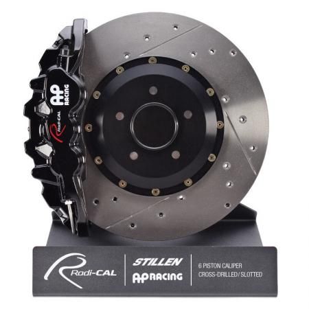 Dodge Challenger SRT8 Front 6 Piston Drilled Slotted Big Brake Black 2009-2013 