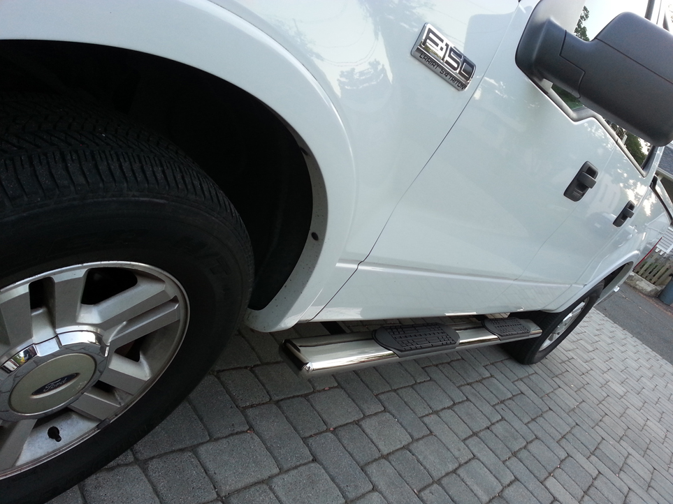 Ford F150 5" Oval Nerf Bars Bullet Crew Cab Length Stainless Steel 2004