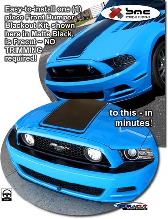 Ford Mustang Front Bumper Blackout Highlight Graphics Kit 2013 2014