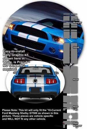 Ford Mustang Shelby GT500 Rally Stripe Graphics Kit 2010-2014 