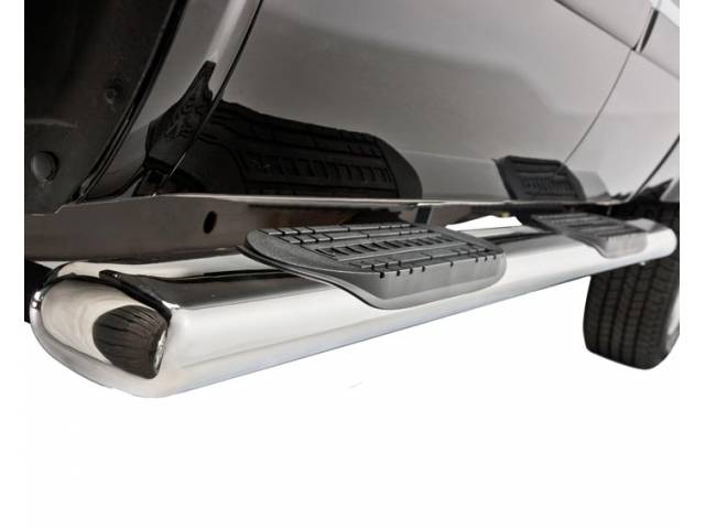 Lund 10-17 Dodge Ram 2500 Crew Cab 4in. Oval Straight Steel Nerf Bars - Black