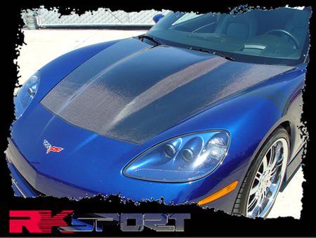 RK Sport Chevrolet Corvette C6 Carbon Fiber Supercharger Hood 2005-2013