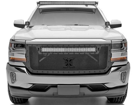 T-REX Chevrolet Silverado STEALTH Torch Series 30 LED Light Bar Formed Mesh Main Grille 