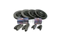 97-04 Drilled & Slotted Brake Rotors w/Hawk Pads