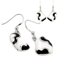 designo abstract heart earrings black white pearl caramel mocha brown jewelry by alan k