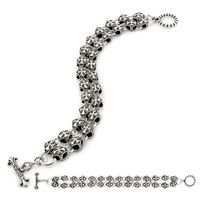 twisted blade 925 sterling silver cross rock and roll bracelet
