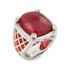 ruby red vibrant Designo square ring by alan k jewellery collection in 925 sterling silver