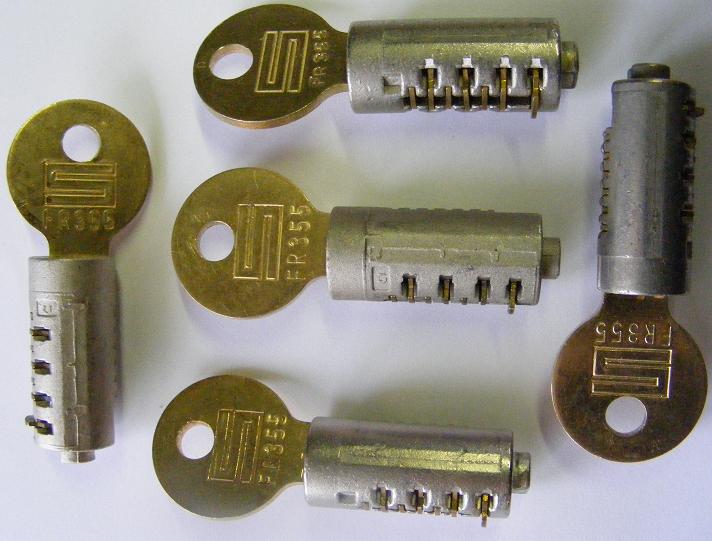 Set of Five Matching Steelcase FR Lock Cores