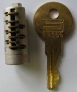 Steelcase FR428 Lock Core Replacement Kit With 2 Keys - Brushed Chrome Finish