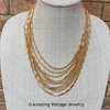 CHIFFON BIB Necklace - Goldtone in Box