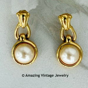 Faux Pearl Hinged Earrings