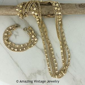 FOUR DIMENSIONS Necklace/Bracelet Set - Goldtone