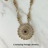 Gold Medallion Necklace with Topaz Stones Gold Medallion Necklace with Topaz Stones