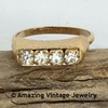 Goldtone Canada Ring with Rhinestones