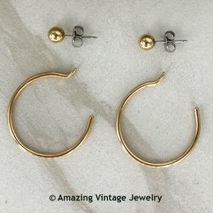 Goldtone Convertible Hoop Earrings