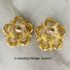 Goldtone Earrings with Turquoise Insets
