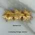 Goldtone Leaves Pin with Faux Pearls